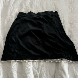 Urban Outfitters Pearl Detail Velvet Skirt